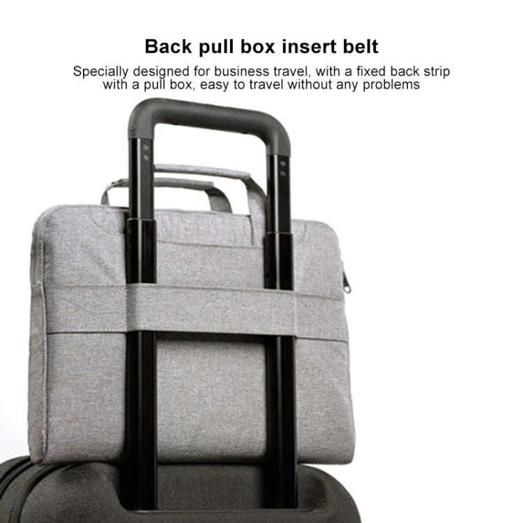POFOKO A520 Series 14-15.4 inch Multi-functional Laptop Handbag with Trolley Case Belt (Grey)