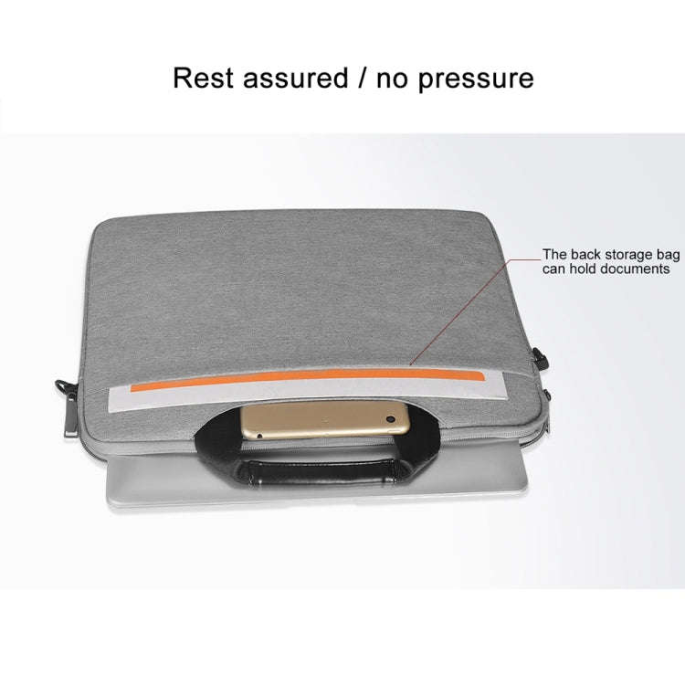 14.1 inch Breathable Wear-resistant Fashion Business Shoulder Handheld Zipper Laptop Bag with Sho...