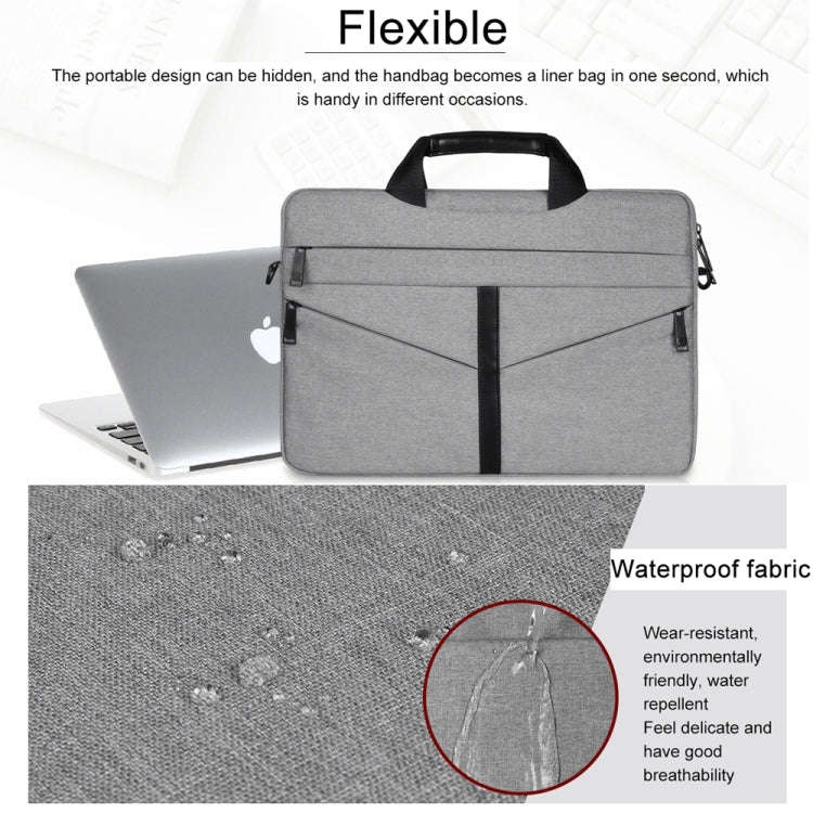 14.1 inch Breathable Wear-resistant Fashion Business Shoulder Handheld Zipper Laptop Bag with Sho...