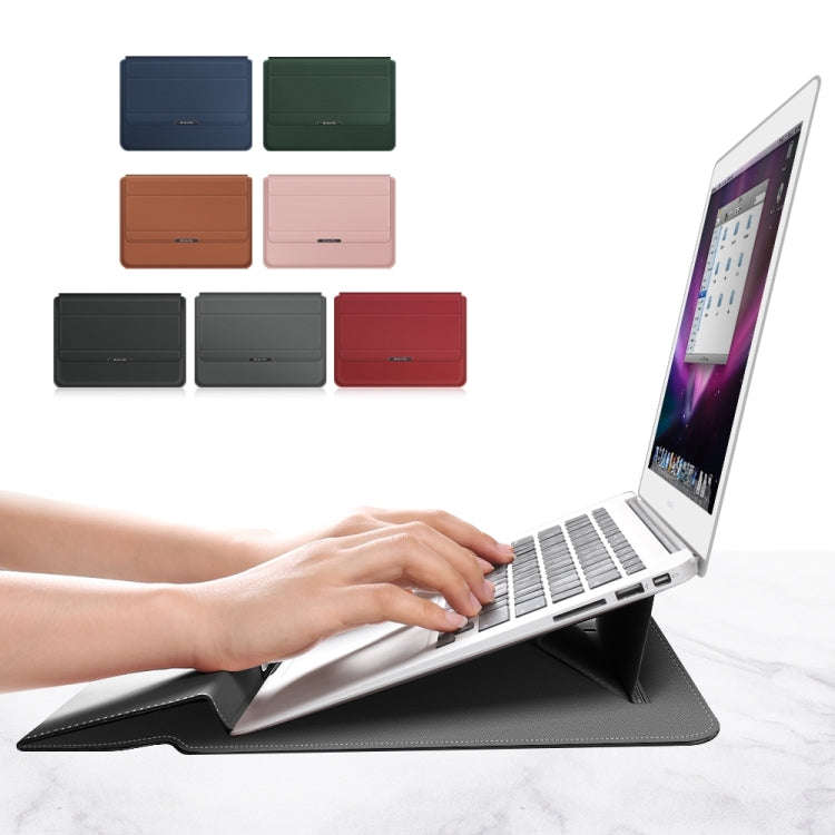 4 in 1 Universal Laptop Holder PU Waterproof Protection Wrist Laptop Bag, Size: 17 inch(Grey)