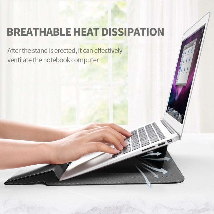 4 in 1 Universal Laptop Holder PU Waterproof Protection Wrist Laptop Bag, Size: 17 inch(Grey)