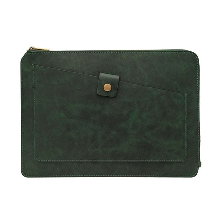 11.6 inch Genuine Leather Zipper Laptop Tablet Bag, For Macbook, Samsung, Lenovo, Sony, DELL Alie...