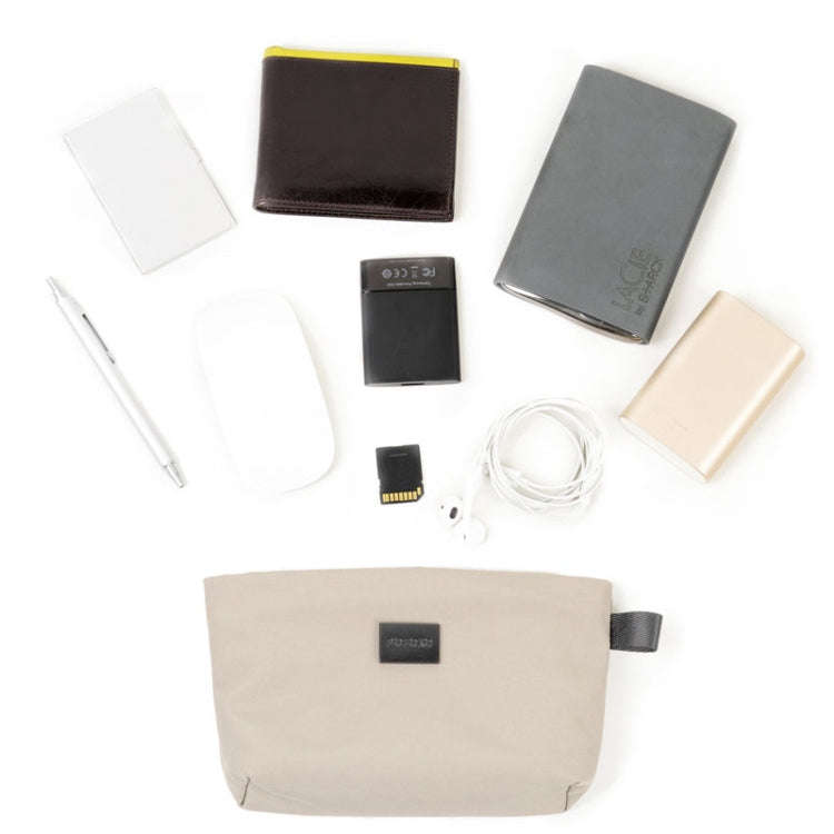 POFOKO E100 Series Polyester Waterproof Accessories Storage Bag, Size: 22 x 12 x 5cm (Beige)