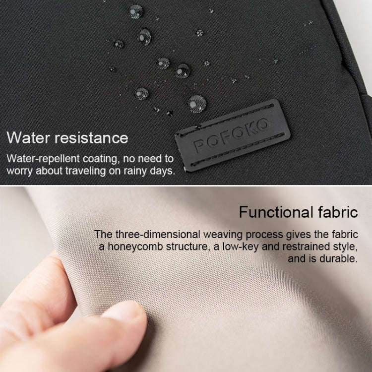 POFOKO E550 13 inch Portable Waterproof Polyester Laptop Handbag(Khaki)
