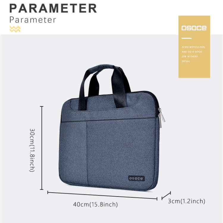 OSOCE S63 Breathable Wear-resistant Shoulder Handheld Zipper Laptop Bag For 15 inch and Below Mac...