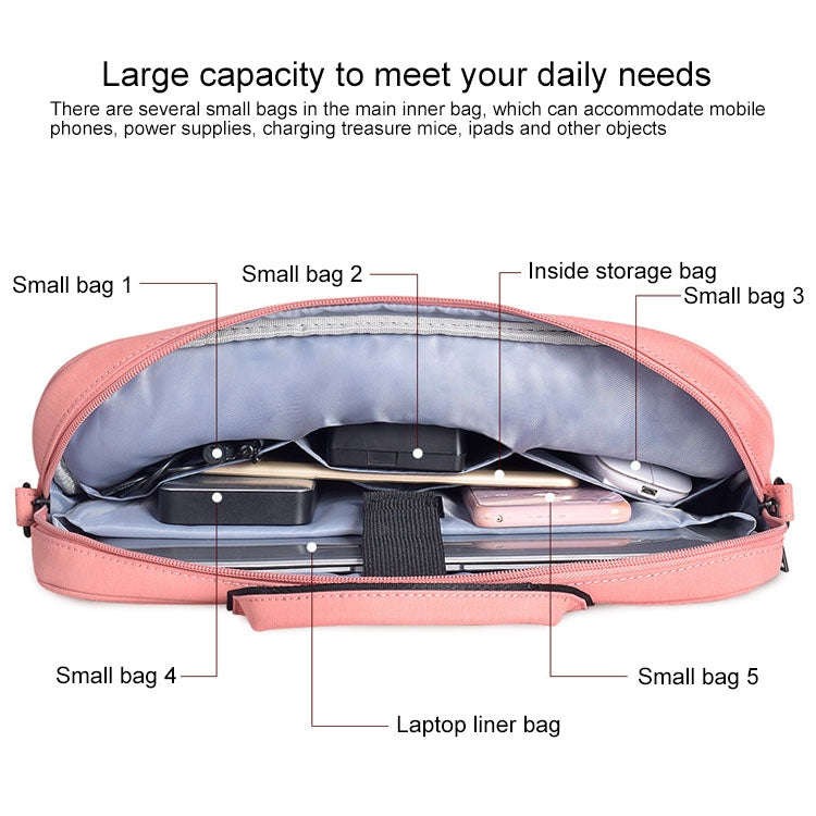 DJ03 Waterproof Anti-scratch Anti-theft One-shoulder Handbag for 13.3 inch Laptops, with Suitcase...