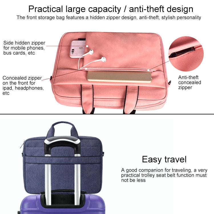 DJ03 Waterproof Anti-scratch Anti-theft One-shoulder Handbag for 13.3 inch Laptops, with Suitcase...