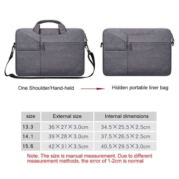 ST02S Waterproof Tear Resistance Hidden Portable Strap One-shoulder Handbag for 13.3 inch Laptops...