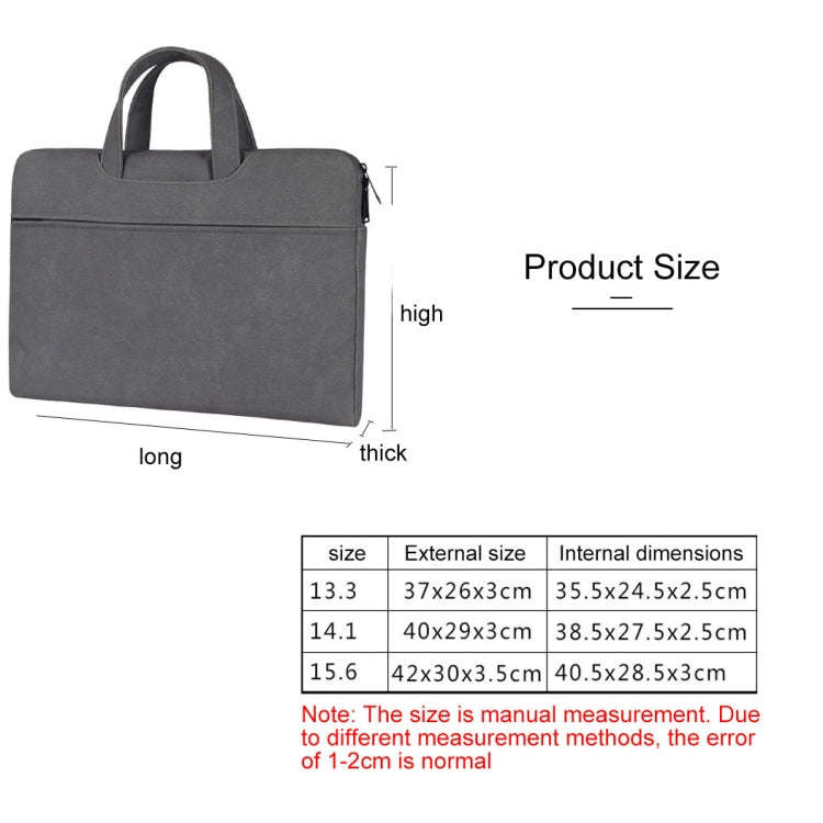 ST06 Waterproof PU Leather Zipper Hidden Portable Strap One-shoulder Handbag for 13.3 inch Laptop...