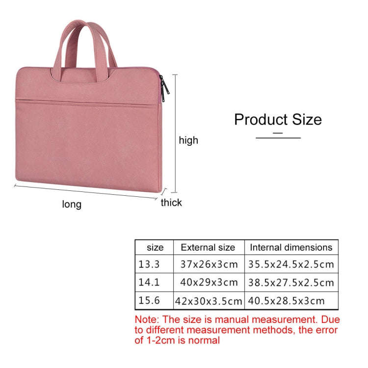 ST06 Waterproof PU Leather Zipper Hidden Portable Strap One-shoulder Handbag for 14.1 inch Laptop...