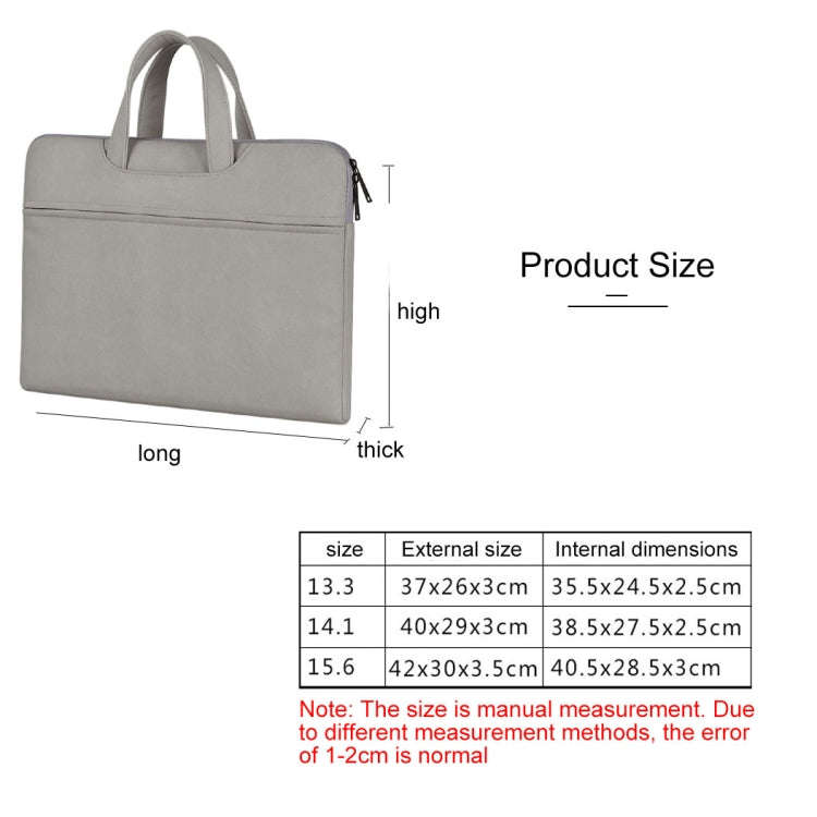 ST06 Waterproof PU Leather Zipper Hidden Portable Strap One-shoulder Handbag for 14.1 inch Laptop...