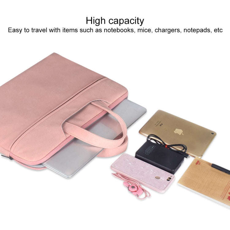 ST06 Waterproof PU Leather Zipper Hidden Portable Strap One-shoulder Handbag for 14.1 inch Laptop...