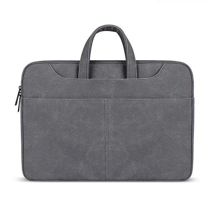 ST06S Waterproof PU Leather Zipper Hidden Portable Strap One-shoulder Handbag for 14.1 inch Lapto...
