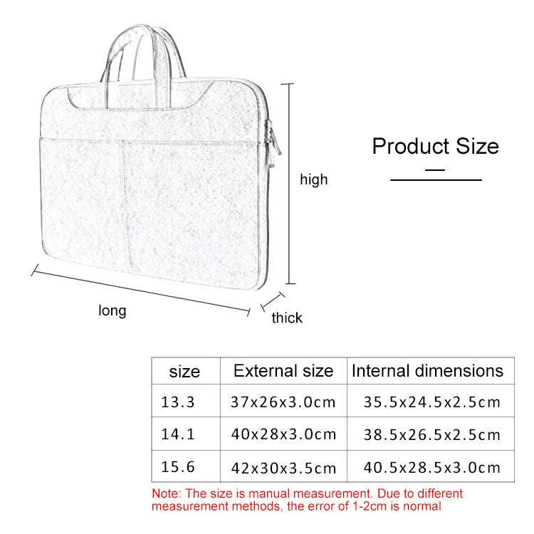 ST06S Waterproof PU Leather Zipper Hidden Portable Strap One-shoulder Handbag for 14.1 inch Lapto...