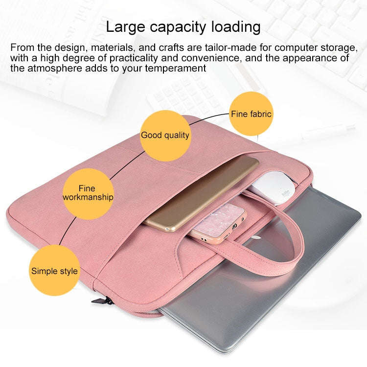 ST06S Waterproof PU Leather Zipper Hidden Portable Strap One-shoulder Handbag for 14.1 inch Lapto...