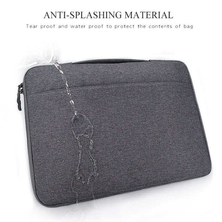 Oxford Cloth Waterproof Laptop Handbag for 14.1 inch Laptops, with Trunk Trolley Strap(Grey)