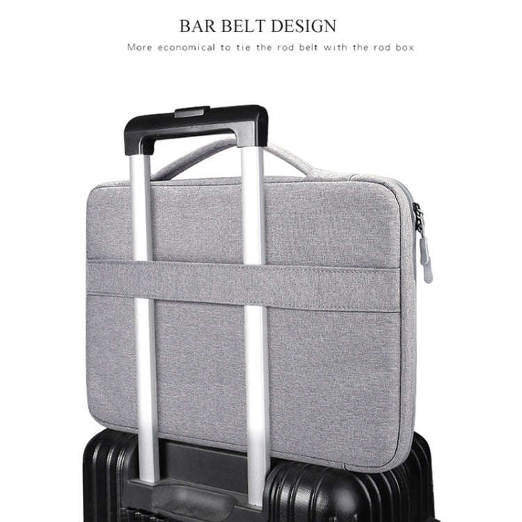 Oxford Cloth Waterproof Laptop Handbag for 14.1 inch Laptops, with Trunk Trolley Strap(Grey)