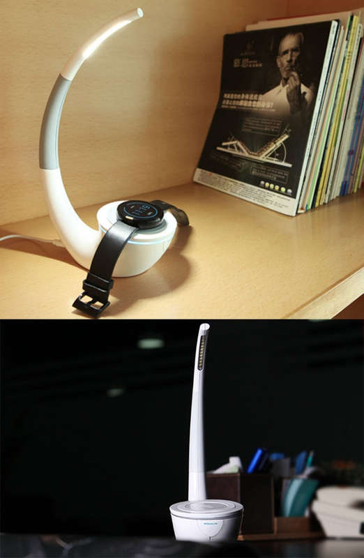 NILLKIN 2 in 1 QI Standard Smart Recognition 1A 5W Wireless Charger + LED Light Lamp with USB Cha...