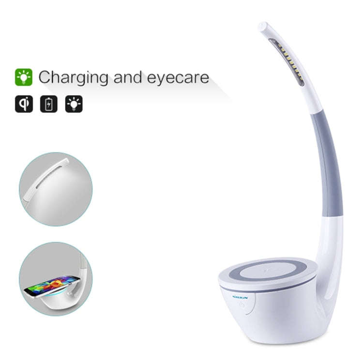 NILLKIN 2 in 1 QI Standard Smart Recognition 1A 5W Wireless Charger + LED Light Lamp with USB Cha...