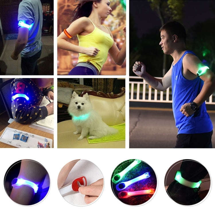 Night Run / Ride Safety LED Light Band, CR2032 Button Batteries Powered (Blue)