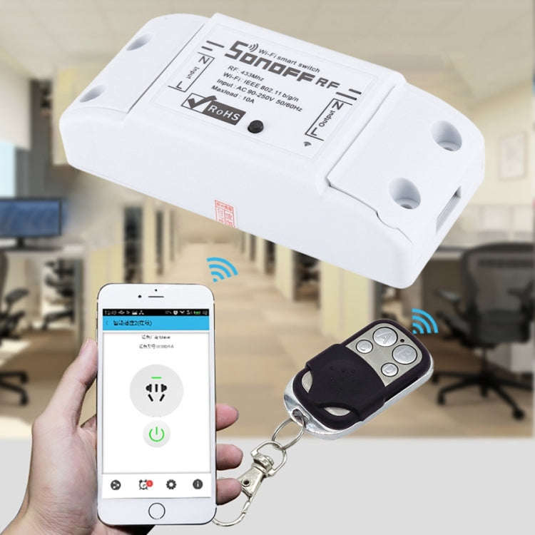 Sonoff 433MHz DIY WiFi Smart Wireless Remote Control Timer Module Power Switch with 4-keys Remote...