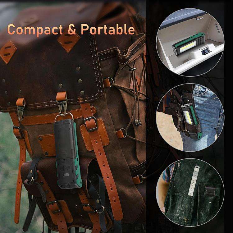 ES106 IP44 Waterproof COB Work Light USB Rechargeable Emergency Flashlight