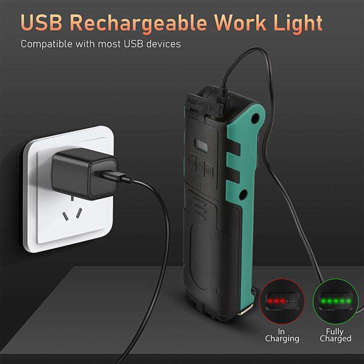 ES106 IP44 Waterproof COB Work Light USB Rechargeable Emergency Flashlight