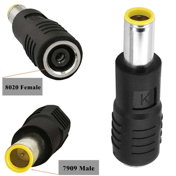 DC 8.0mm x 2.0mm Female to DC 7.9mm x 0.9mm Male Adapter for Solar Panels (Black)