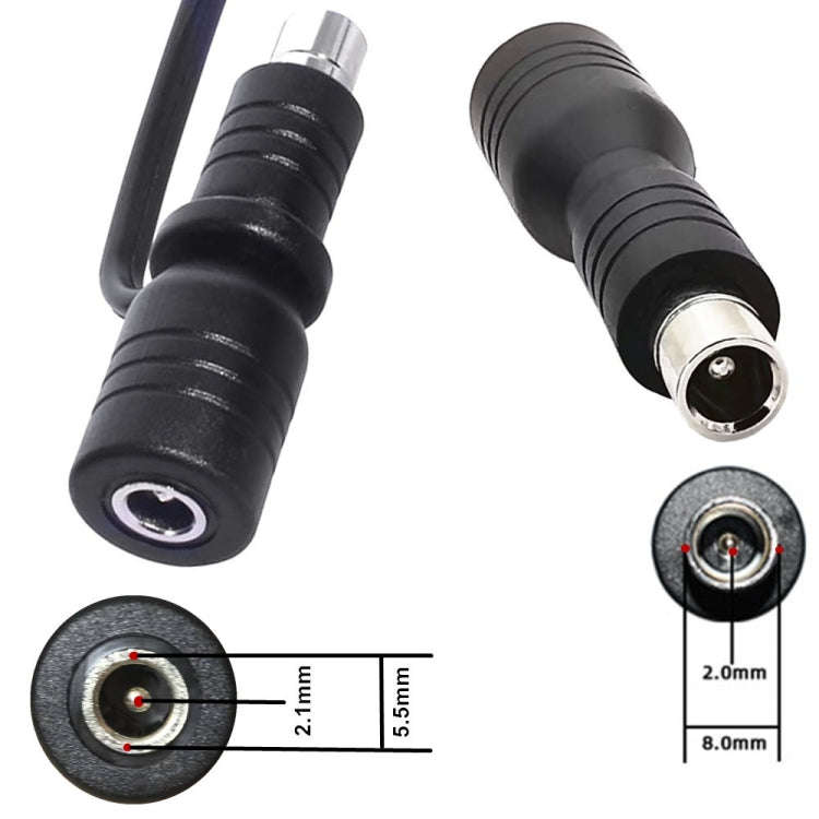 DC 5.5mm x 2.1mm Female  to DC 8.0mm x 2.0mm Male Adapter for Portable Power Station, Solar Gener...