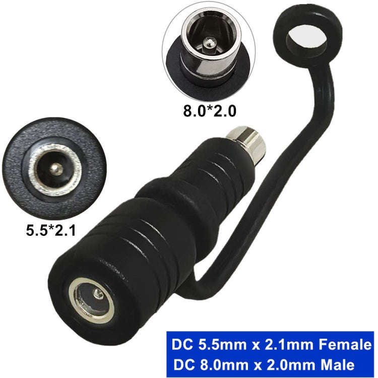 DC 5.5mm x 2.1mm Female  to DC 8.0mm x 2.0mm Male Adapter for Portable Power Station, Solar Gener...