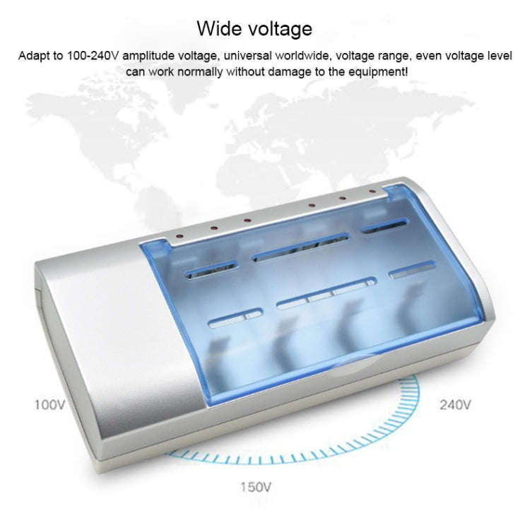 AC 100-240V 4 Slot Battery Charger for AA & AAA & C / D Size Battery, AU Plug