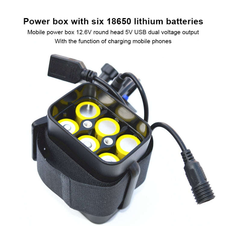 6 Sections 18650 Battery Multi-function Mobile Power Box with 12.4v Round Head & 5v USB Dual Volt...