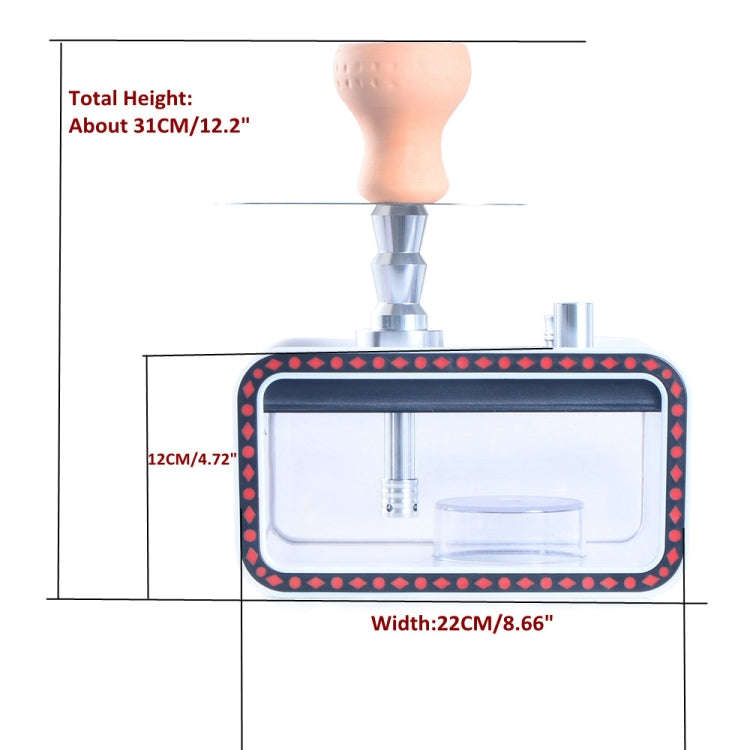 22528-YZH Acrylic Double Pipe Hookah Set (Red)