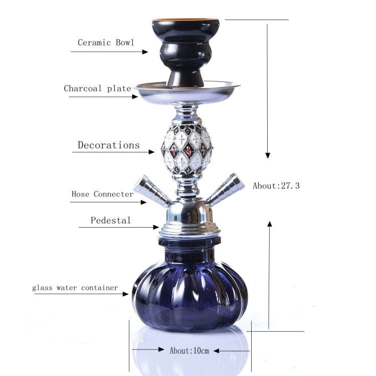 08-023 Double Pipe Glass Hookah Set (Yellow)