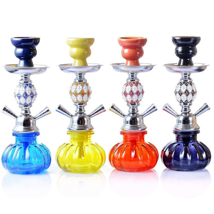 08-023 Double Pipe Glass Hookah Set (Yellow)