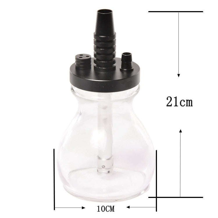Glass + Aluminum Alloy Single Pipe Hookah Set (Silver)