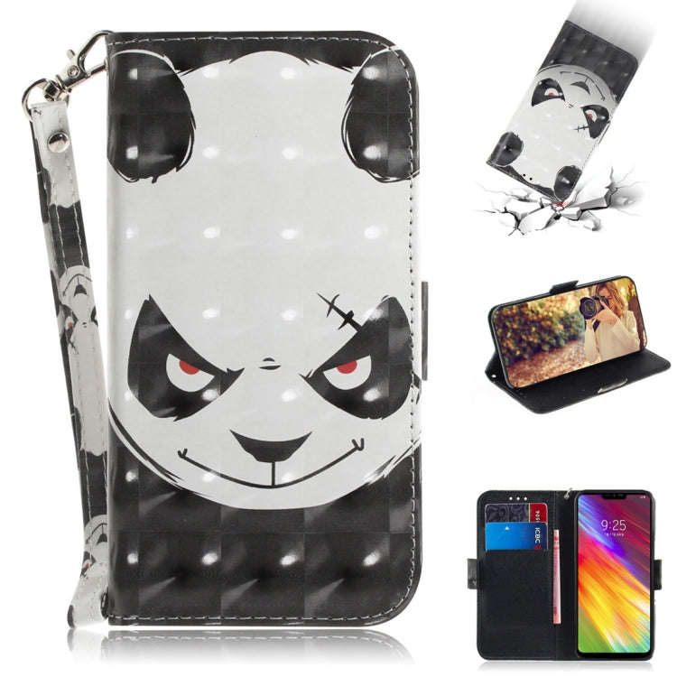 3D Colored Drawing Angry Bear Pattern Horizontal Flip Leather Case for LG Q Stylo 5, with Holder ...