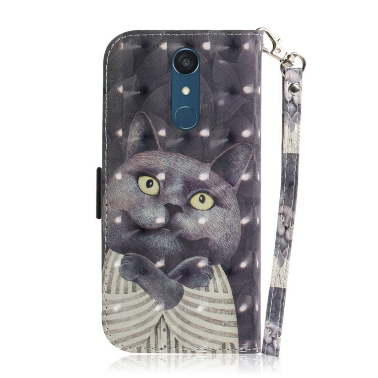 3D Colored Drawing Hug Cat Pattern Horizontal Flip Leather Case for LG Q Stylo 5, with Holder & C...