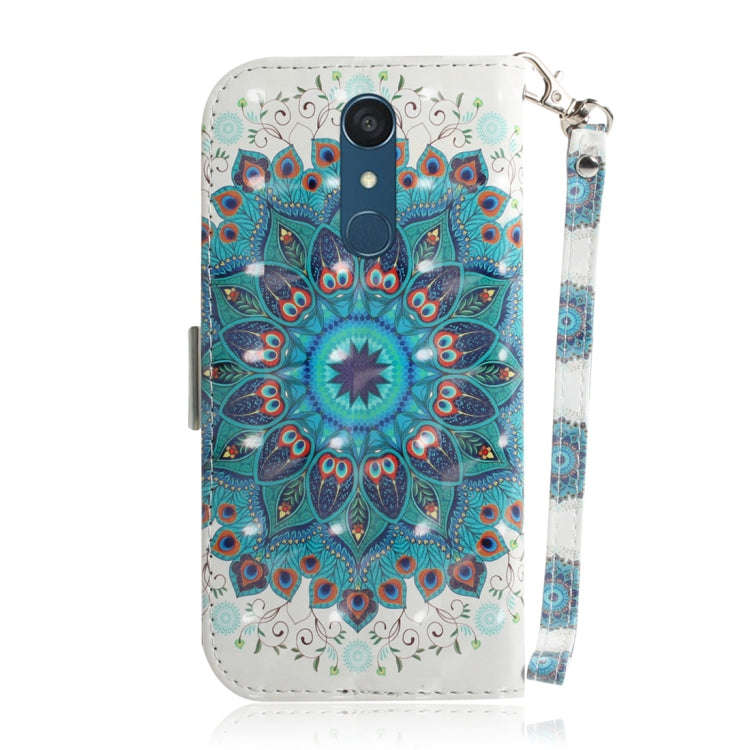 3D Colored Drawing Peacock Wreath Pattern Horizontal Flip Leather Case for LG Q Stylo 5, with Hol...