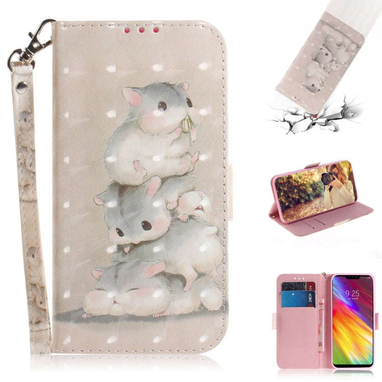 3D Colored Drawing Squirrels Pattern Horizontal Flip Leather Case for LG Q Stylo 5, with Holder &...