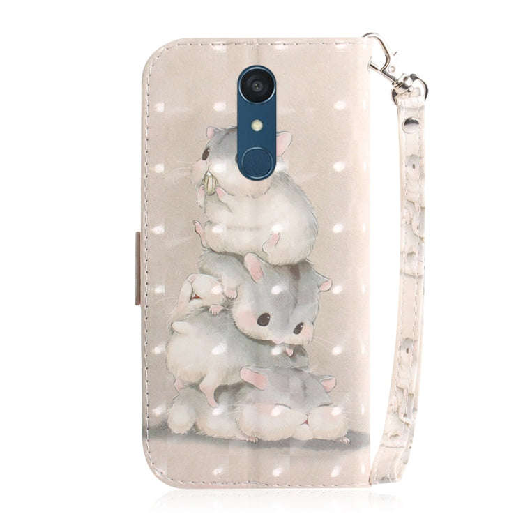 3D Colored Drawing Squirrels Pattern Horizontal Flip Leather Case for LG Q Stylo 5, with Holder &...
