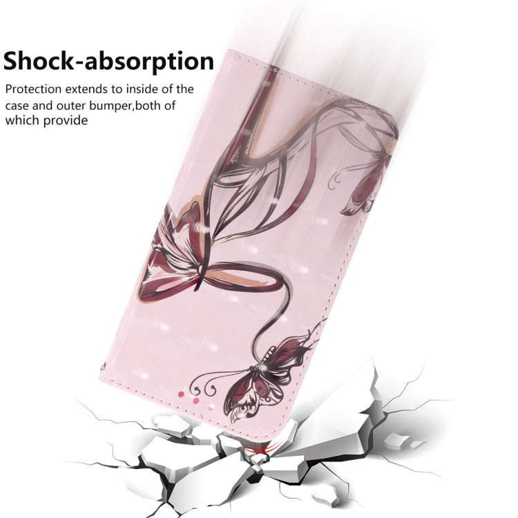 3D Colored Drawing Butterfly High-heeled Shoes Pattern Horizontal Flip Leather Case for LG Q Styl...