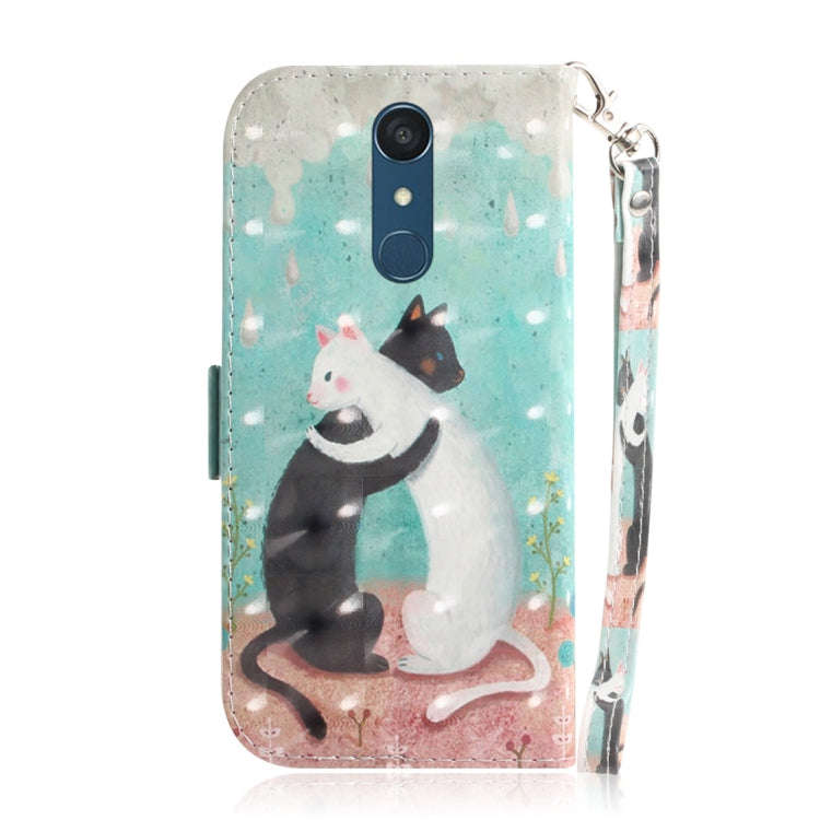 3D Colored Drawing Cats Pattern Horizontal Flip Leather Case for LG Q Stylo 5, with Holder & Card...