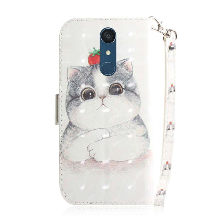 3D Colored Drawing Cute Cat Pattern Horizontal Flip Leather Case for LG Q Stylo 5, with Holder & ...
