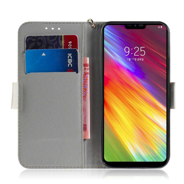 3D Colored Drawing Cute Cat Pattern Horizontal Flip Leather Case for LG Q Stylo 5, with Holder & ...