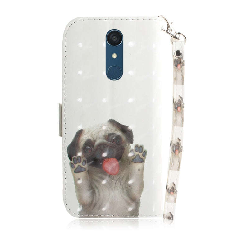 3D Colored Drawing Dog Pattern Horizontal Flip Leather Case for LG Q Stylo 5, with Holder & Card ...