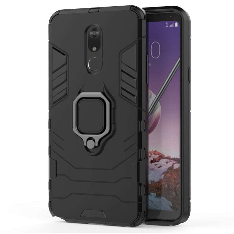 PC + TPU Shockproof Protective Case for LG Q Stylo 5, with Magnetic Ring Holder (Black)