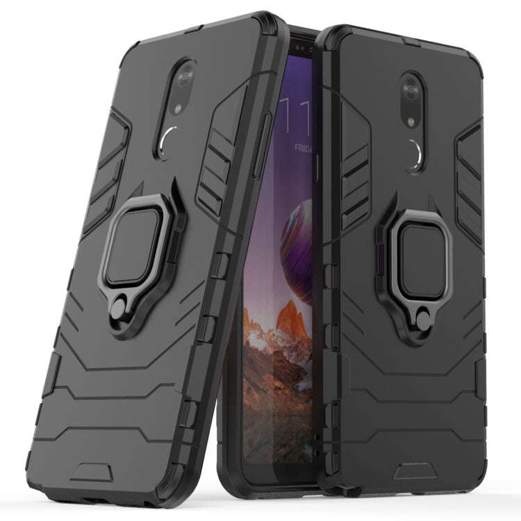 PC + TPU Shockproof Protective Case for LG Q Stylo 5, with Magnetic Ring Holder (Black)