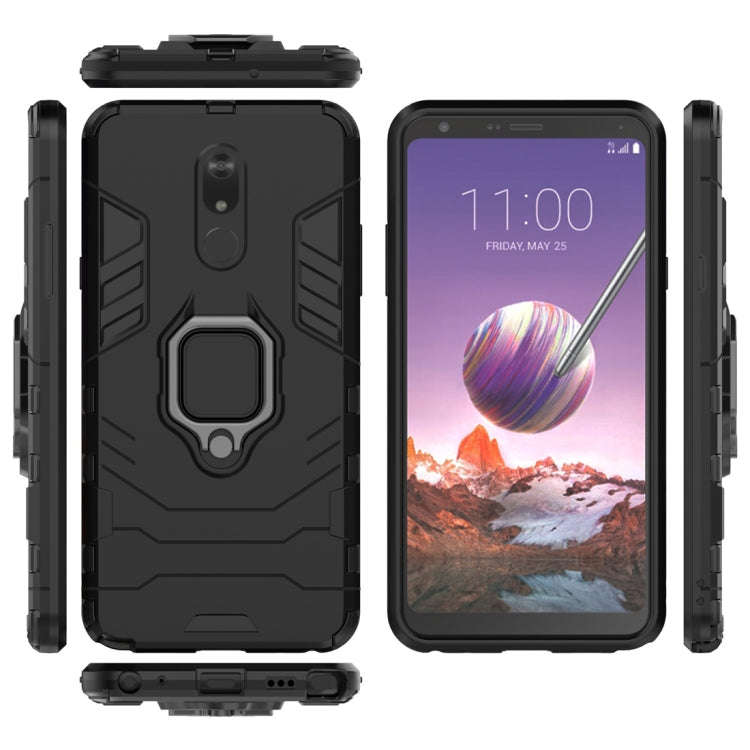PC + TPU Shockproof Protective Case for LG Q Stylo 5, with Magnetic Ring Holder (Black)