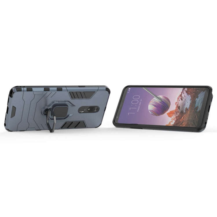 PC + TPU Shockproof Protective Case for LG Q Stylo 5, with Magnetic Ring Holder (Navy Blue)